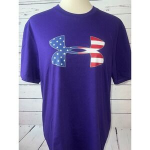 Under Armour Freedom Mens Tee Shirt Medium Graphic T-Shirt Heatgear Loose Active